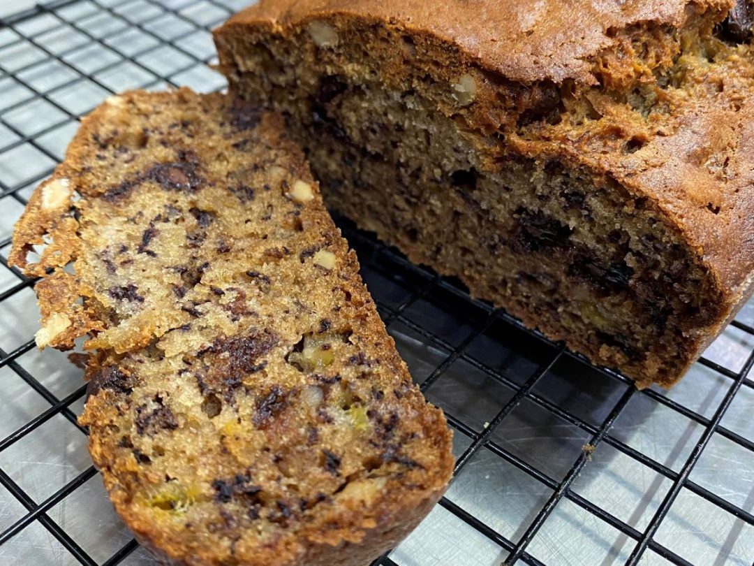 Banana Chocolate Walnut Loaf